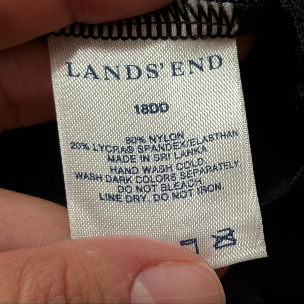 Lands' End 18DD Black Cross Back Underwire Tankini Swim Top - Picture 5 of 7